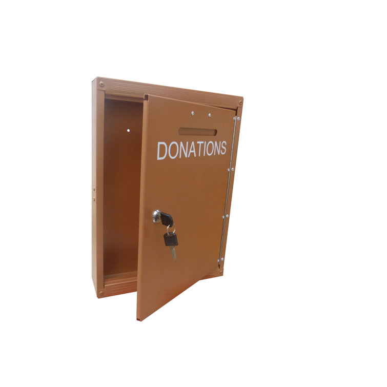 Fixturedisplays Aluminum Metal Durable Outdoor Donation Box Charity Box